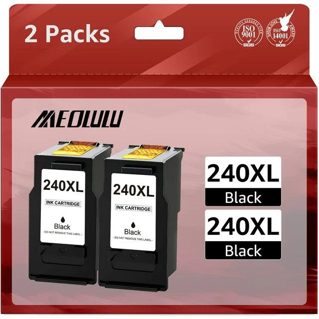 240XL Black Ink Cartridge Replacement for  MG3620 MG3600 MG3520 MG3222 TS5120 TS5100 MX472 Printer 240 XL （2 Black）